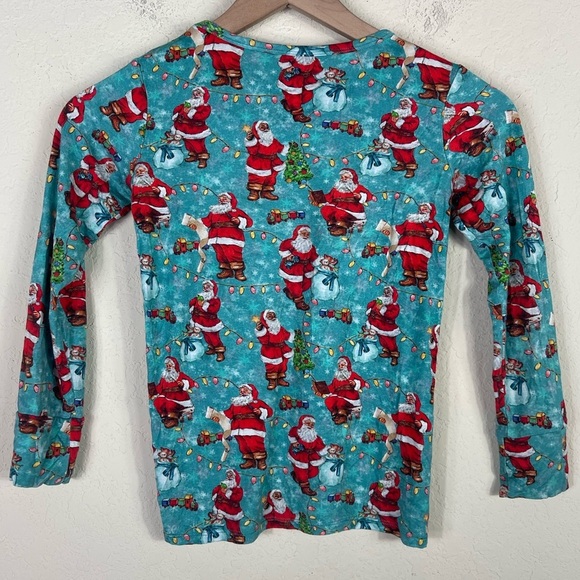 Posh Peanut Kids Bamboo Christmas Holiday Santa Pajama Top Size 8 - Picture 3 of 5